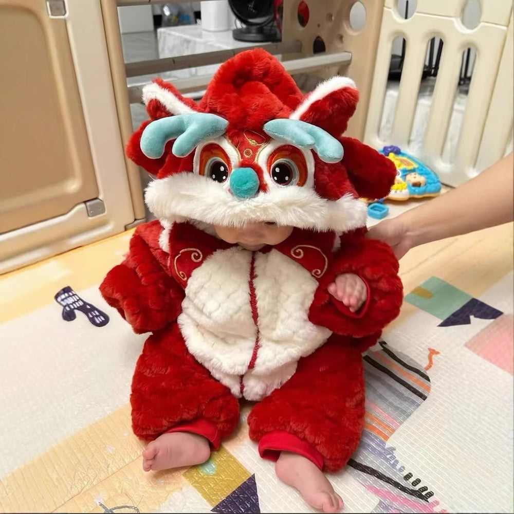 Winter warmth: chinese new year cotton-padded outfit - traditional style for celebrating the new year, perfect for newborns and infants to wear outdoors in winter
