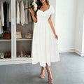 French retro bubble waist slimming look a-line large swing medium long independent station cross-border best selling women's clothing