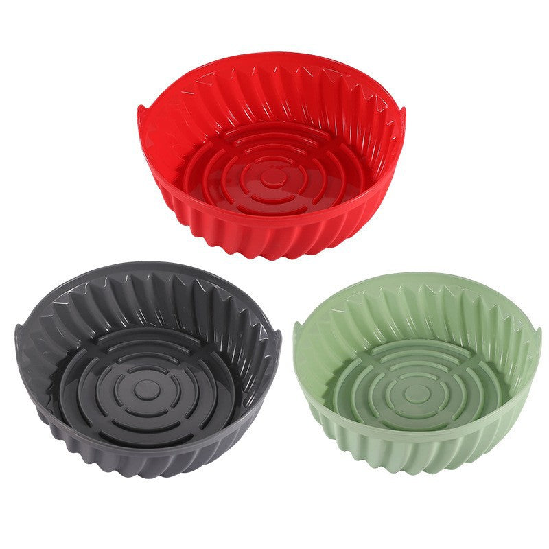 Silicone air fryer baking pan - reusable silicone pot holder & cake mold for home use