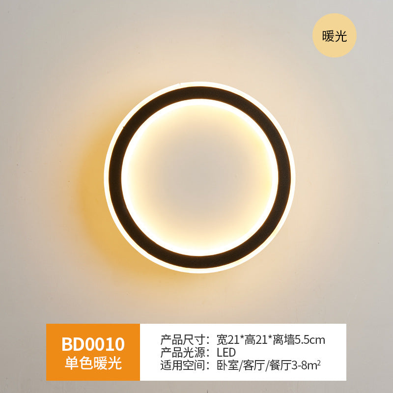 Wall lamp bedroom bedside wall lamp Nordic led living room modern simple background light creative corridor aisle lamp