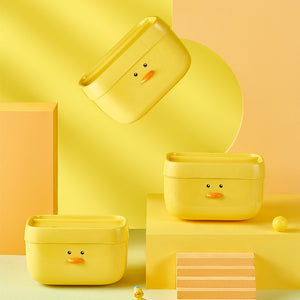 Little yellow duck tissue box wall-mounted punch-free bathroom toilet paper holder cartoon cute waterproof storage box organizer shelf