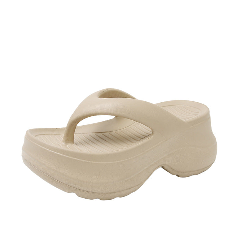 Platform thick sole flip flops women's summer easiest for match heightened flip flops non-slip sandals outwear beach beach slippers