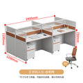 King-size four-seater desk with storage cabinet and chairs