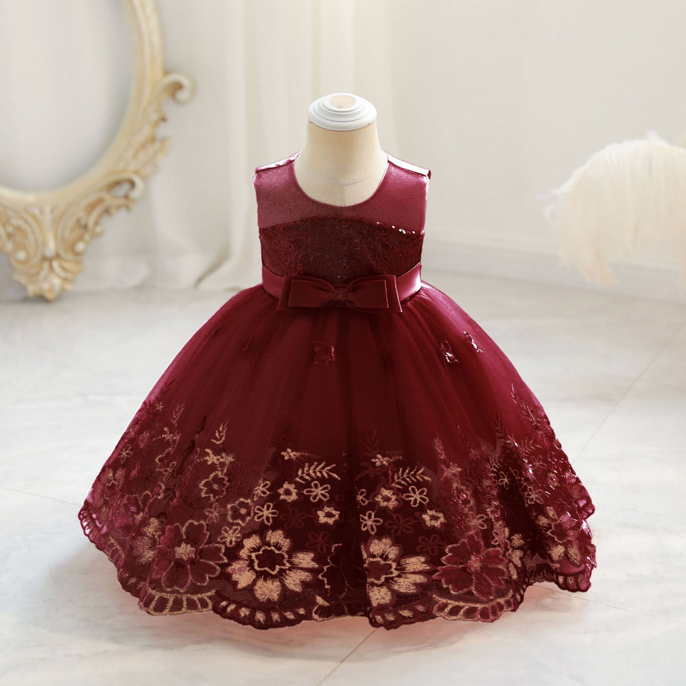 European and american style children's formal dress - peach blossom princess dress for baby girls - first birthday dress - baby dress