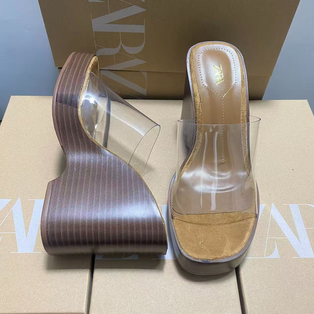 Za2025 summer platform sandals - waterproof, thick-soled, everyday wear, trendy height-increasing sandals for women