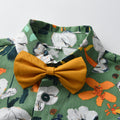 Boys' summer outfit set: new  trendy two-piece floral shirt and shorts set for baby boys