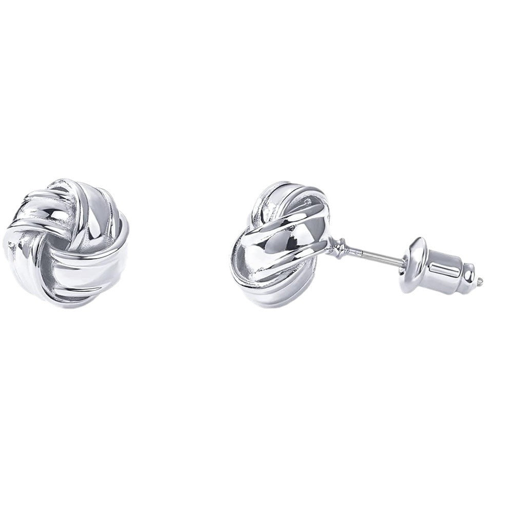S925 sterling silver stud earrings, 14k gold plated twisted smooth earrings for women, new european and american cross-border accessories jewelry