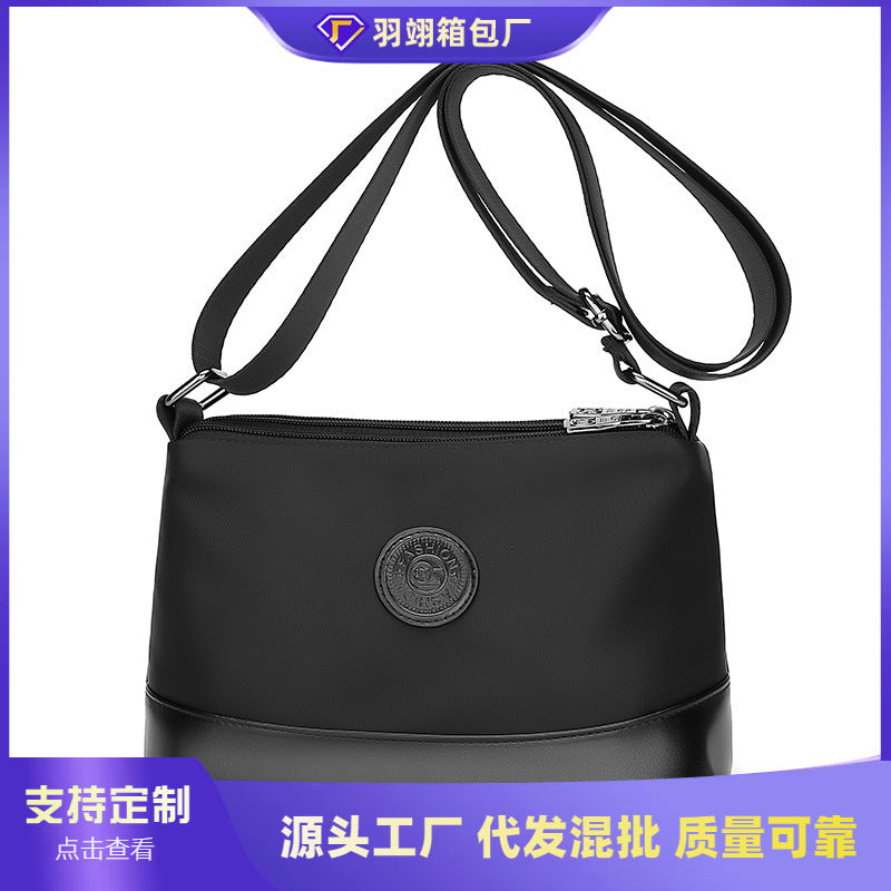 Cross-border color contrast trend women's bags, new casual and light commuting Oxford cloth shoulder bag, three-layer large-capacity messenger bag
