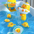 Baby bath toys floating yellow duck shower head for boys and girls, kids' swimming pool water play, water gun for babies