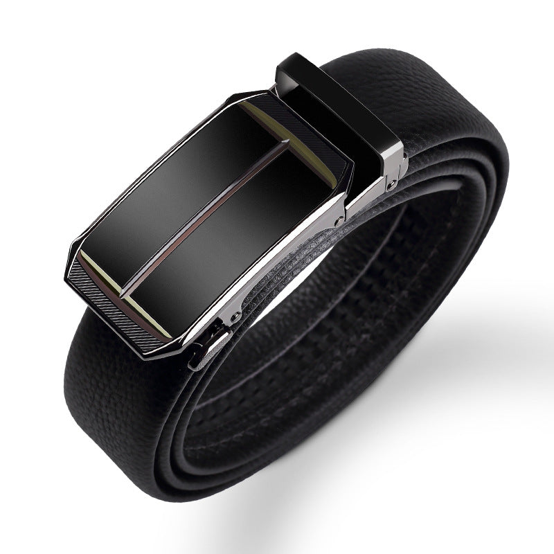 Brand leather men's belt gift box automatic buckle belt first layer cowhide belt boys business belt wholesale