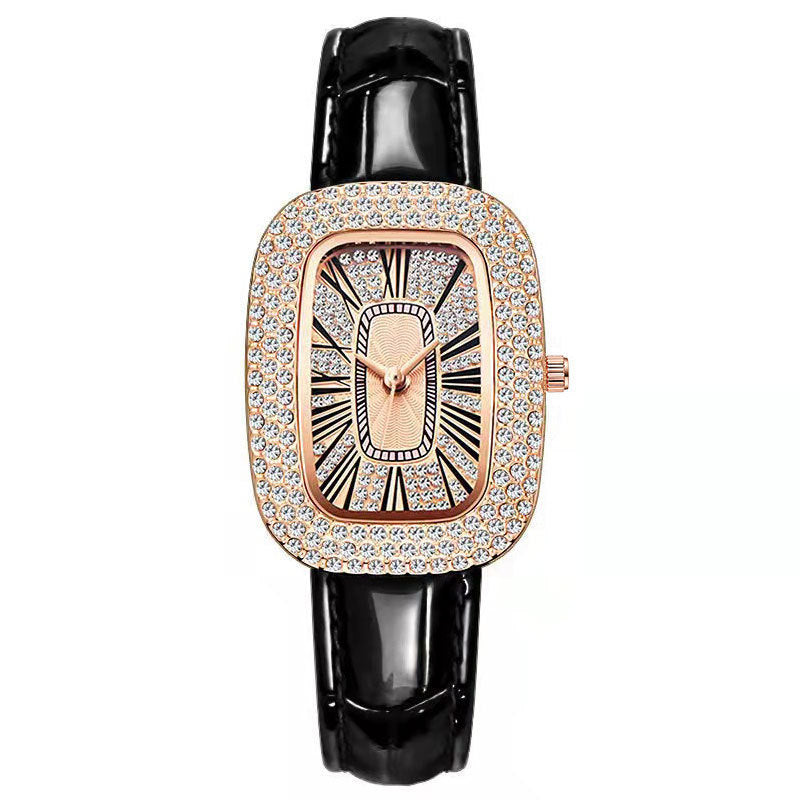Small green watch women's watch niche pigeon egg popular douyin kuaishou live broadcast wholesale rhinestone starry sky women's watch