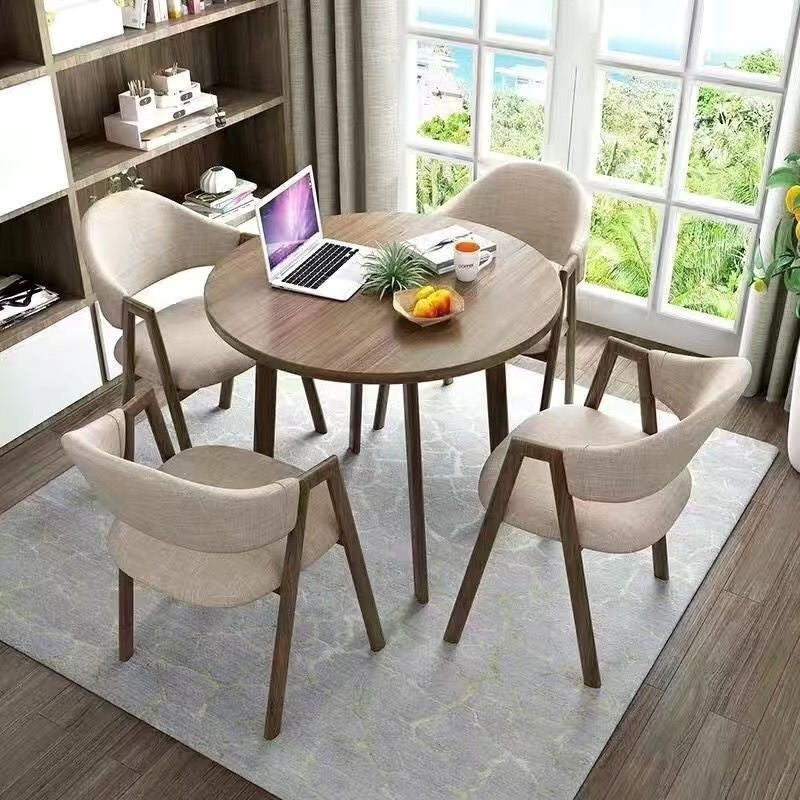 A brief discussion on table and chair combination coffee shop milk tea shop round table office casual small apartment dining table scandinavianfor home