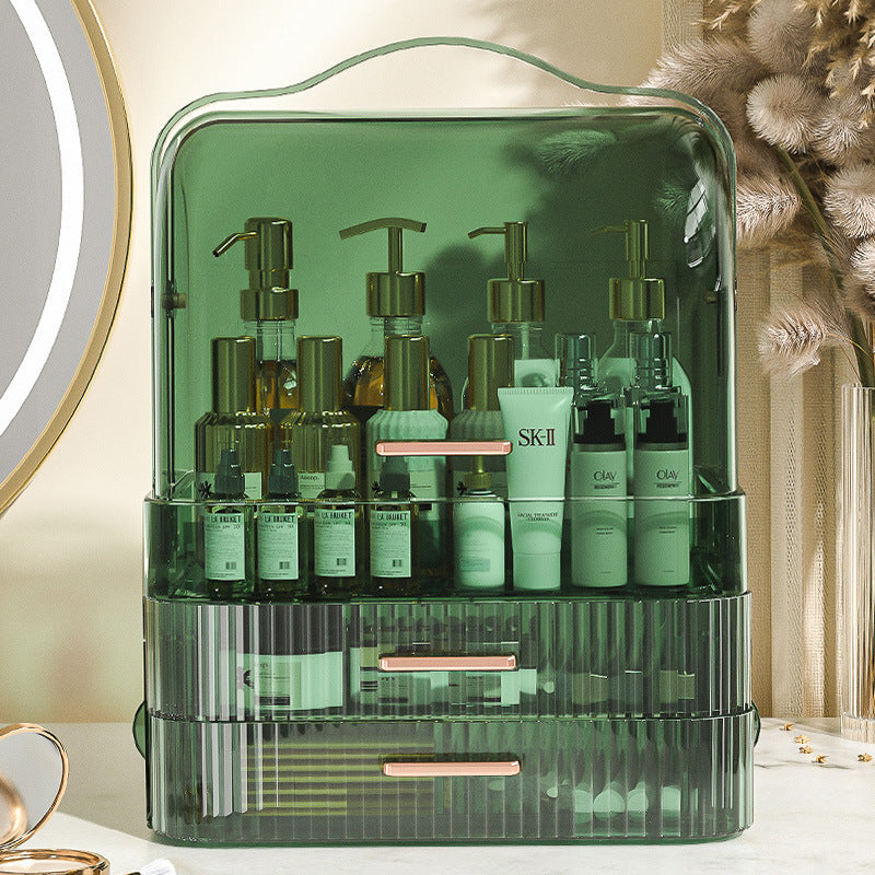 Multi-layer cosmetic storage box, transparent, high-grade, large-capacity dust-proof storage box, skin care product mask, lipstick storage.