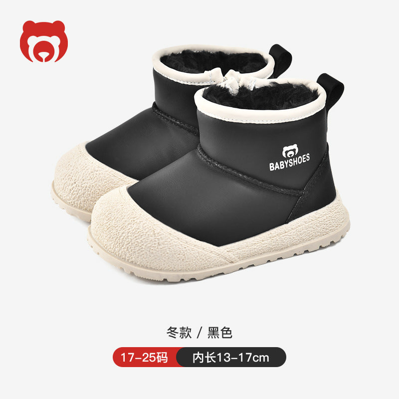 Toddler shoes men autumn winter baby cotton shoes fleece-lined large cotton 0 to 1-3 years old heattech baby girl shoes snow boots