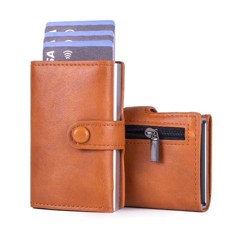 Cross-border  Metal Card Box Wallet Men's RFID Multi-Card Position Anti-Degaussing Card Bag Aluminum Alloy Business Card Holder