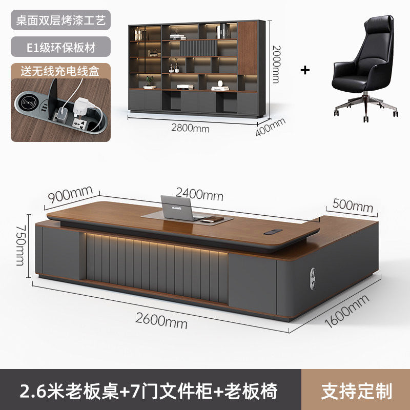 Saint li accessible luxury boss table and chair combination casual modern thickened paint leadership president manager supervisor table executive desk