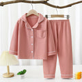 Derong pajamas kids pajamas men and women baby new autumn and winterlong sleevestwo-piece set boys and girls lapel home clothes