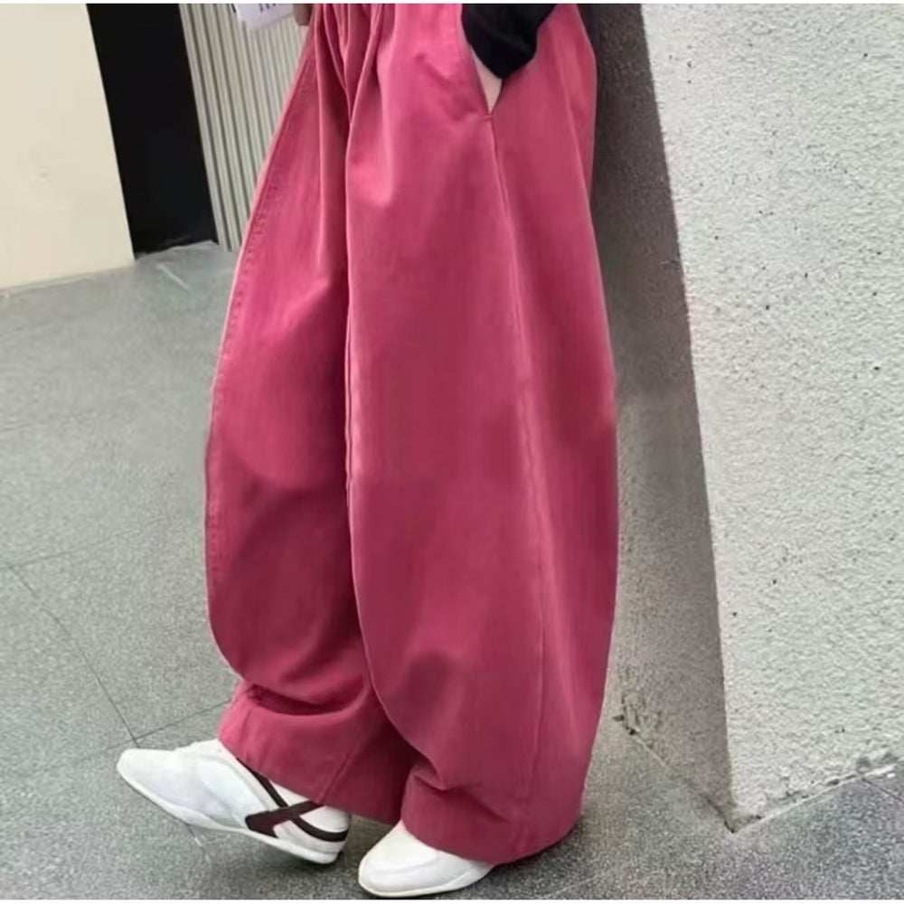 【back to school season 100% cotton】spring/autumn casual elastic waist kids' casual pants solid color fashion