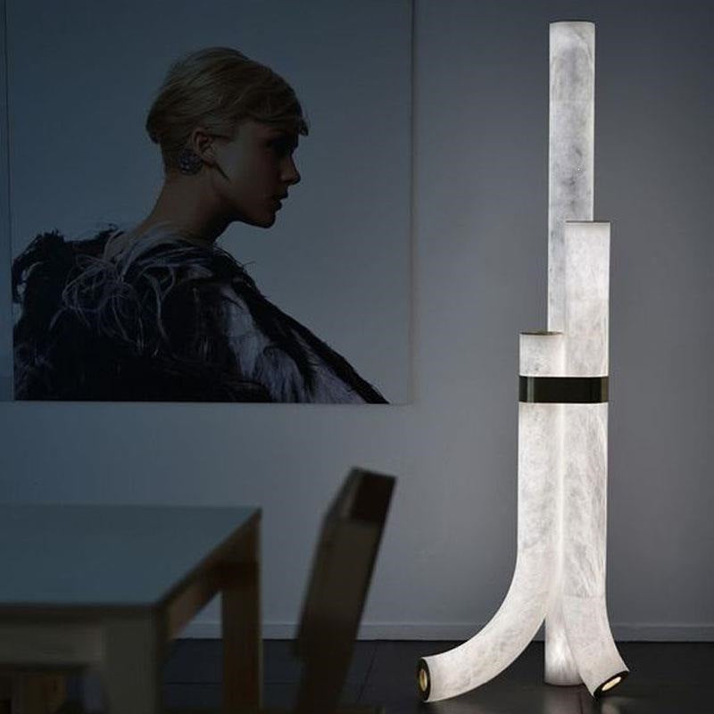 New arrival imitation marble floor lamp designer decoration sofa living room bedroom classy vertical floor lamp