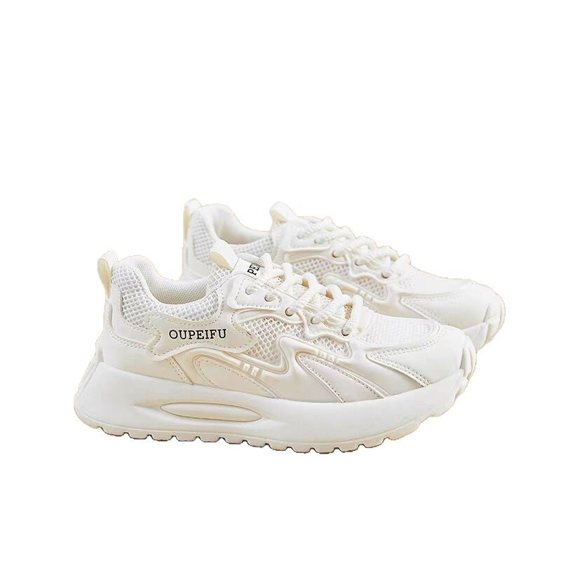 Spring autum women's shoes new arrival breathable mesh sneakers women's k-style thick solecasual soft bottom running dad shoes women