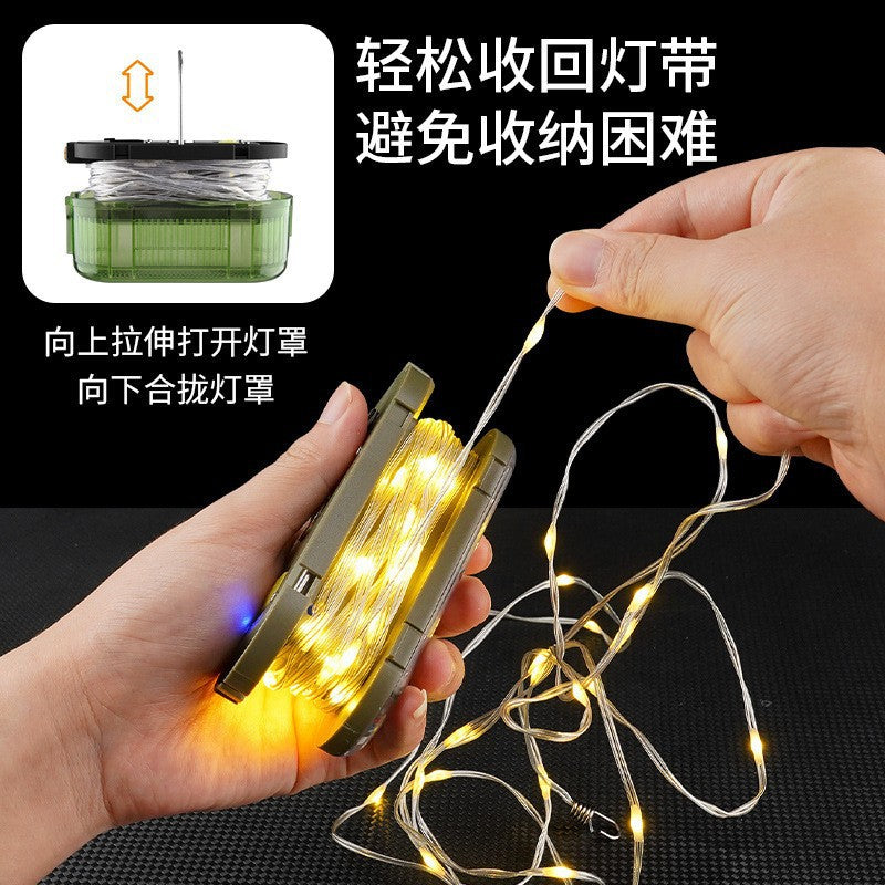 Outdoor camping star lights string LED colorful lighting tent lights camping atmosphere camp portable storage string lights