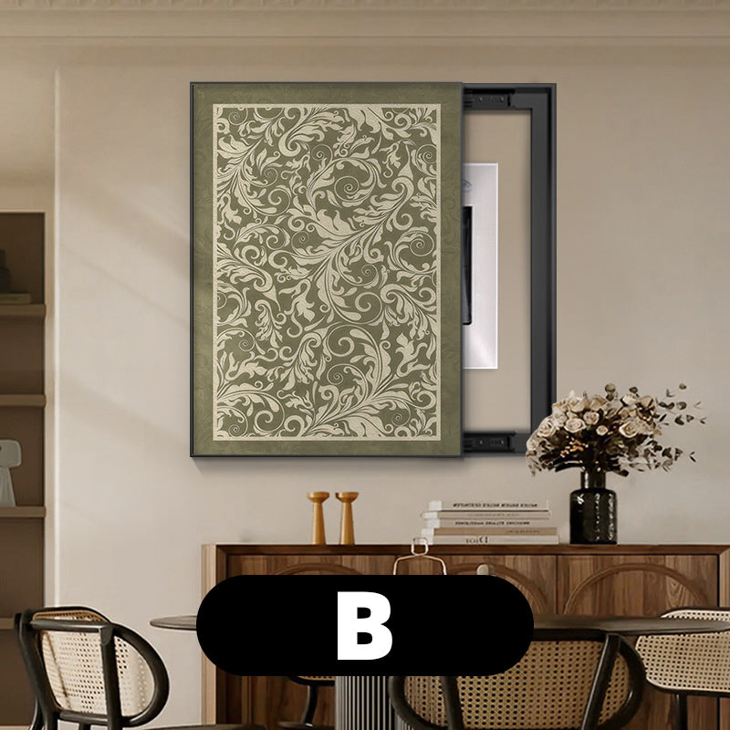 Medieval style meter box decorative painting Maillard French retro blocking distribution box switch box cover plate vertical hanging painting