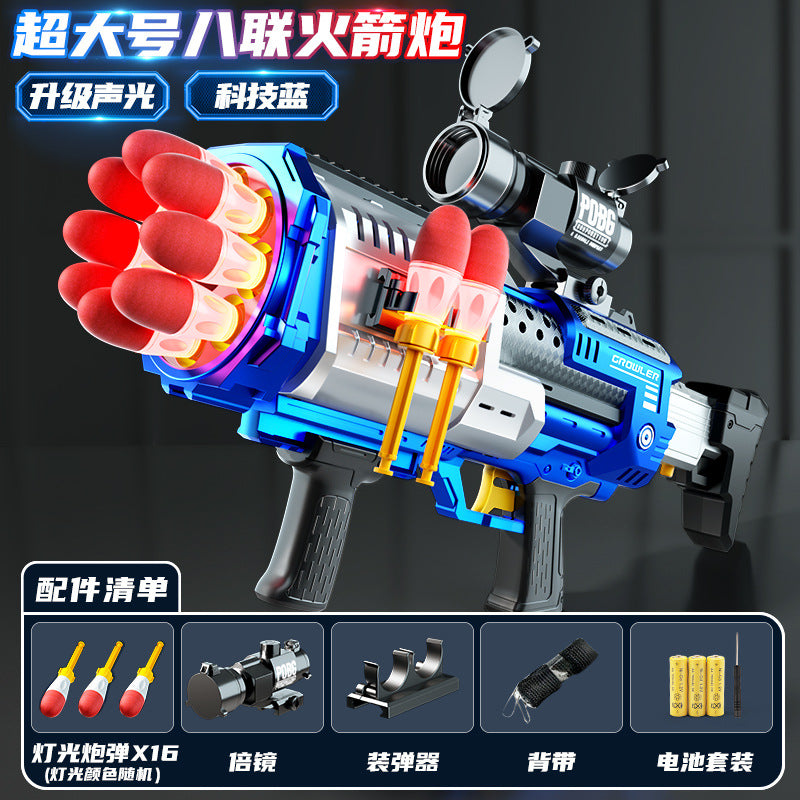 Large size kids' sound & light electric soft bullet gun, rocket launcher, realistic battle toy gun, birthday gift for boys