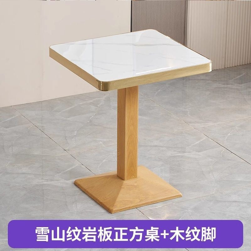 Commercial slate dining table theme restaurant barbecue shop snack shop restaurant ramen solid wood stool slate dining table casual style