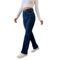 European and american style women's stretch denim jeans -  new collection: elegant, commute-friendly, straight-leg, washed, fashionable embroidered jeans