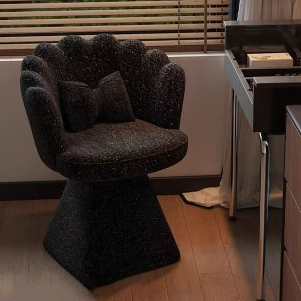 Luxury vanity stool for home use - rotating makeup chair with backrest for bedroom, closet, and nail salon