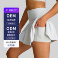 European and american new style sports tennis skirt custom high waist pocket faux two-piece yoga skort women's source factory customization