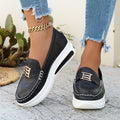spring new arrivalplus sizethick sole women's shoes casualflats women's metal buckle slip-on   dropshipping