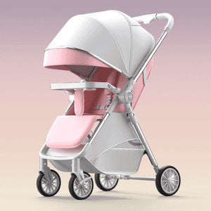 Baby stroller - reclining, ultra-lightweight, portable, foldable, easy-to-assemble, four-wheel, newborn & infant, two-way pushchair