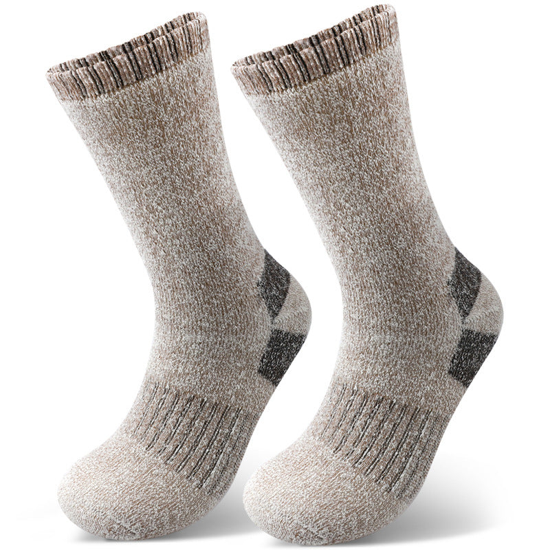 Winter men's velvet warm outdoor sports mountaineering medium tube socks casual thickened terry heat storage home floor socks