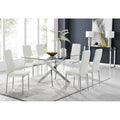 Export dining table rectangular tempered glass dining table and chairs casual restaurant table glass dining table