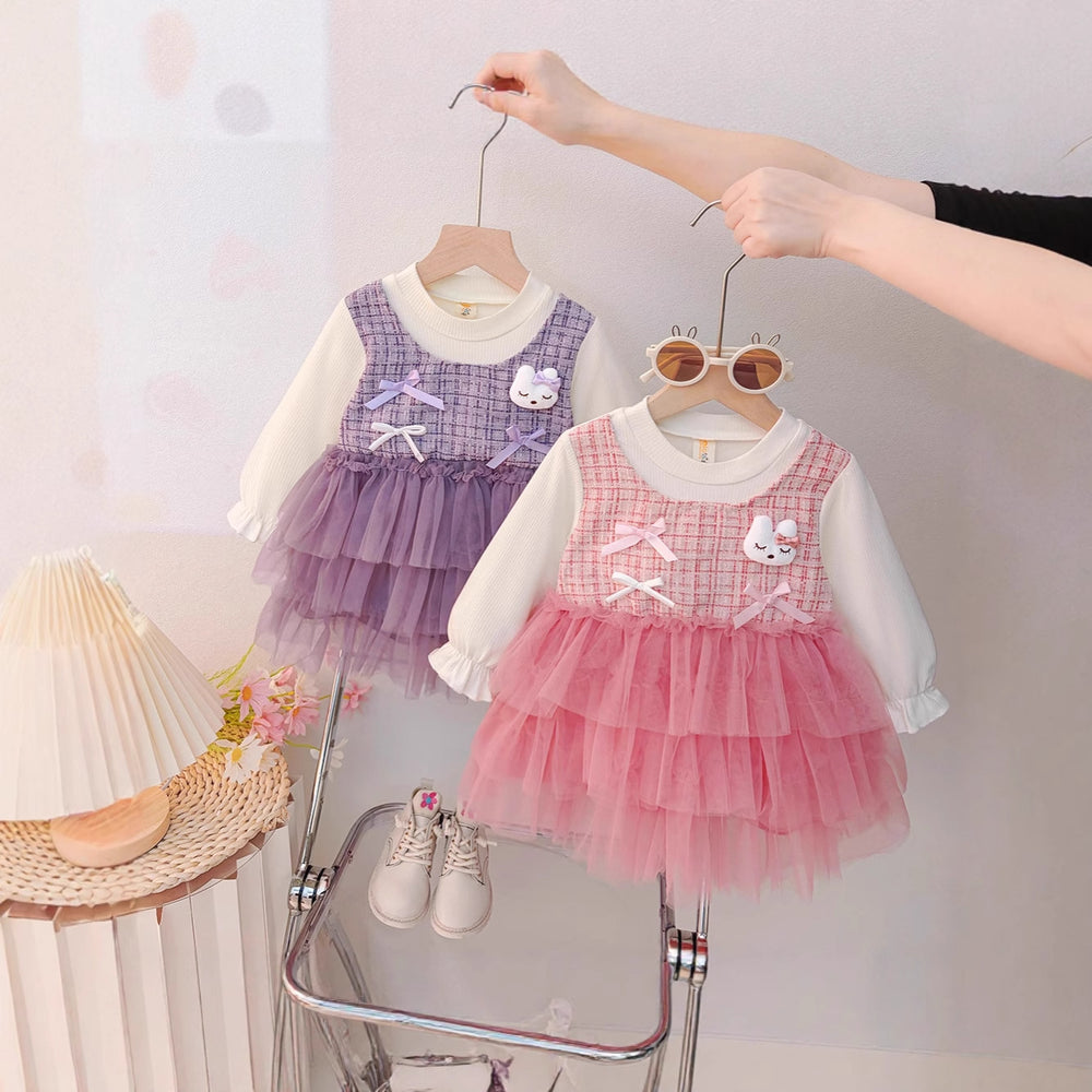 Girls' dress autumn collection  spring new style chic little girl children's princess baby dress cake gown