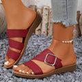 Women's plus size open-toe sandals with metal buckle strap - new summer  collection for cross-border e-commerce