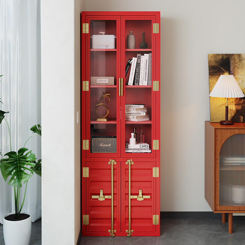 Office File Cabinet Drawer Glass Industrial Wind Iron Cabinet Steel Data File Storage Cabinet Locker