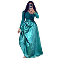 European and american women's clothing  autumn new sweet and fresh asymmetrical neck long sleeve shirt and high-waisted irregular midi skirt two-piece set