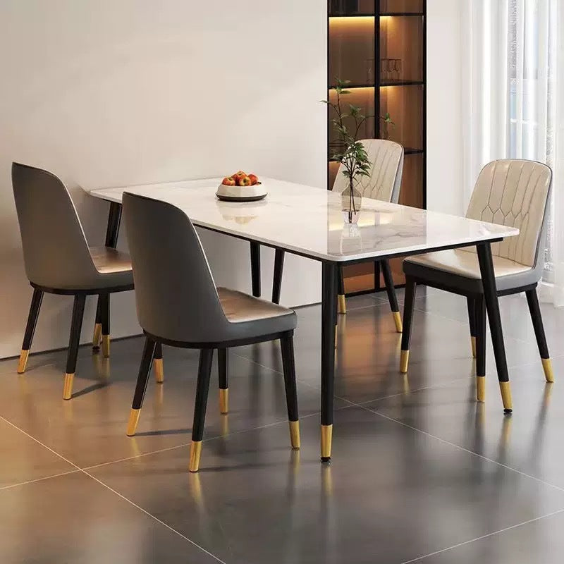 Customized rock slab dining table table and chair combination Hotel restaurant table and chair combination Commercial household living room dining table table and chair combination
