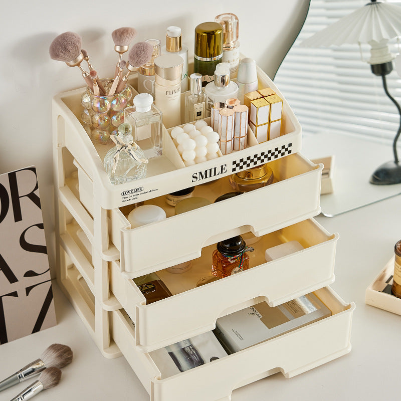 Desktop Cosmetics Storage Box Drawer Dust Mask Lipstick Makeup Brush Box Dresser Storage Shelf Cream Wind