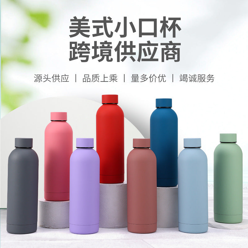 new arrival 304 stainless steel thermos cup large capacity double-layer vacuum small mouth bottle portable car sports water cup
