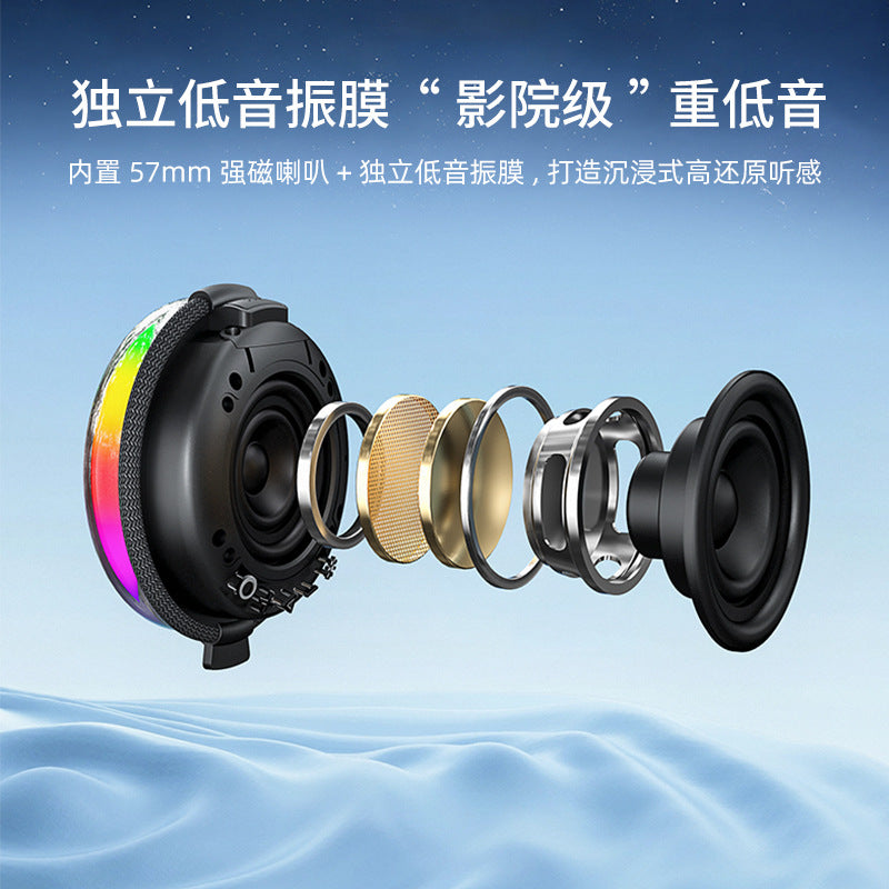 Wireless bluetooth speaker - portable, with carry handle, fabric finish, waterproof, mini subwoofer, outdoor, 2026 new model