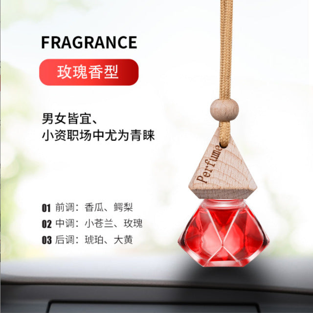 Car perfume square pendant hanging car aromatherapy bottle refill liquid fragrance long-lasting light fragrance car interior pendant