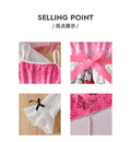 girls' skirt set: pink bow dress with butterfly print and flared sleeves, two-piece outfit for kids
