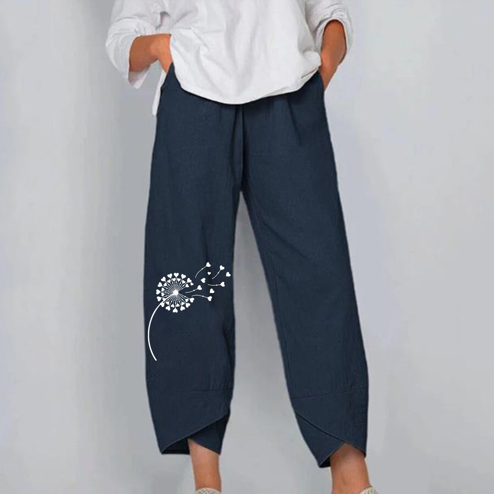 factory direct spring/summer new arrivals: women's elastic waist cotton linen loose casual pants/homewear pants for export