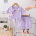 Girls' summer outfit: korean style cartoon set,  new summer collection, kids' fashion baidu short-sleeve two-piece set