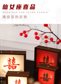 A pair of "double happiness" wedding dowry long-lasting lamps, night lights, photo frames, ornaments, wedding room decoration, newlyweds wedding gifts