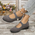 autumn new arrival: women's wedge heel single shoes for cross-border e-commerce. available in plus sizes. 0.5cm heel height difference. wholesale options available. dropshipping to  and