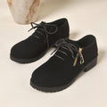 Wholesale plus size women's fall/winter new collection chunky heel solid color side zipper single shoes comfortable casual round toe martin boots